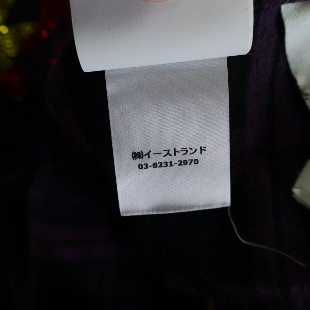 OFF-WHITE(オフホワイト) 20SS KISS OVER EMBROIDERIED OVERSIZED SHIRY キス オーバーエンブロダイリー オーバーサイズ フランネルシャツ パープル OMGA098S20G71049