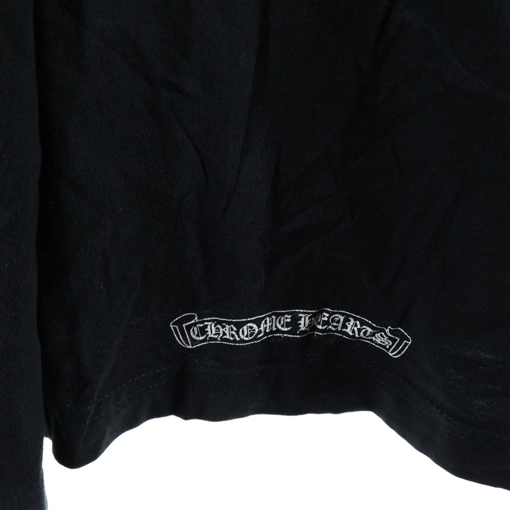 CHROME HEARTS(クロムハーツ) NECK LOGO L/S TEE ネックロゴ アームプリント ポケットTシャツ 長袖クルーネックカットソー ブラック
