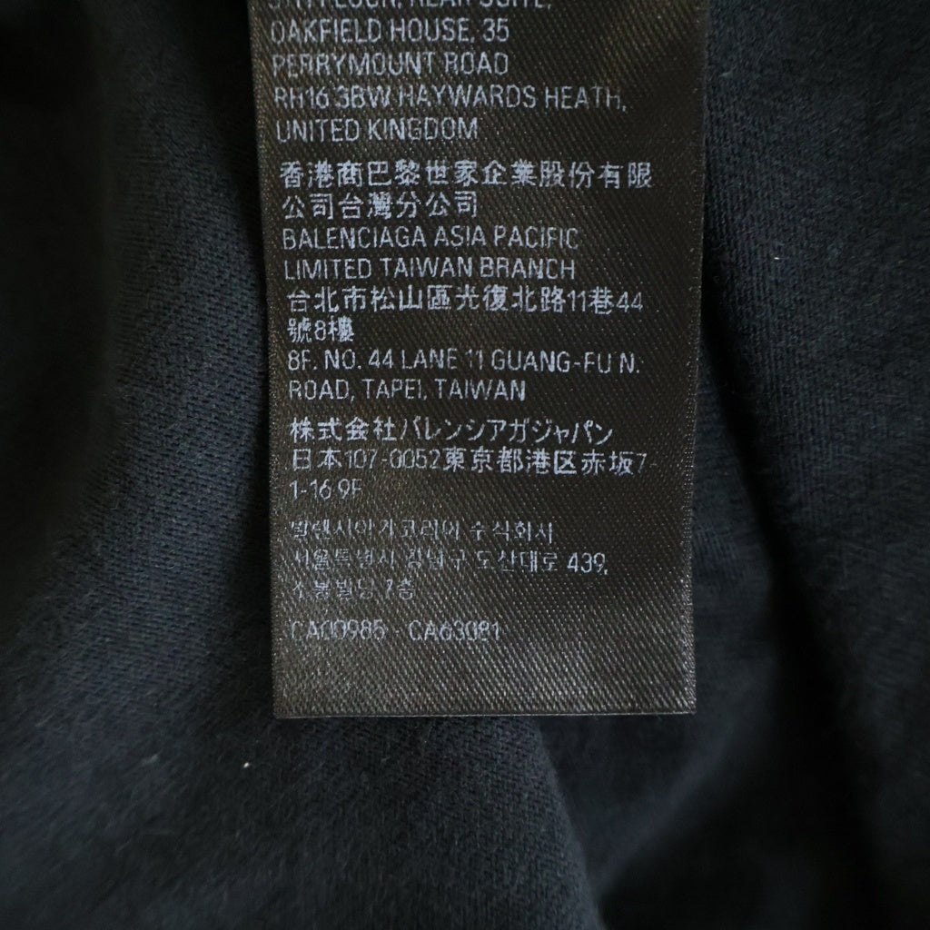 BALENCIAGA(バレンシアガ) 23SS SKATER OVERSIZED T-SHIRT スケーター クラッシュダストワッペン加工Tシャツ 半袖クルーネックカットソー ブラック 739028 TOVN2