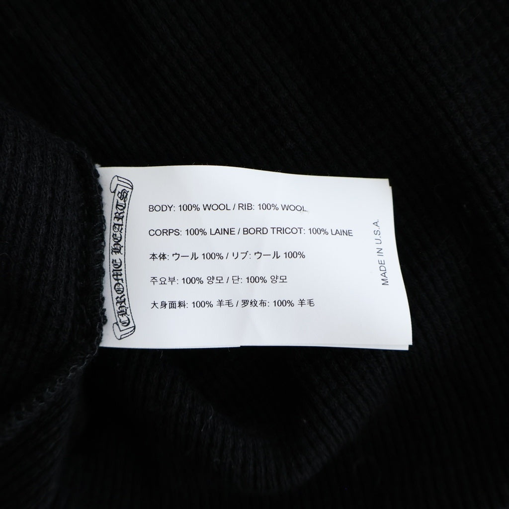 CHROME HEARTS(クロムハーツ) Y NOT CH EMBROIDERY S/S THERMAL TEE ワイノット CHエンブロイダリー ウールサーマルTシャツ 半袖クルーネックカットソー ブラック