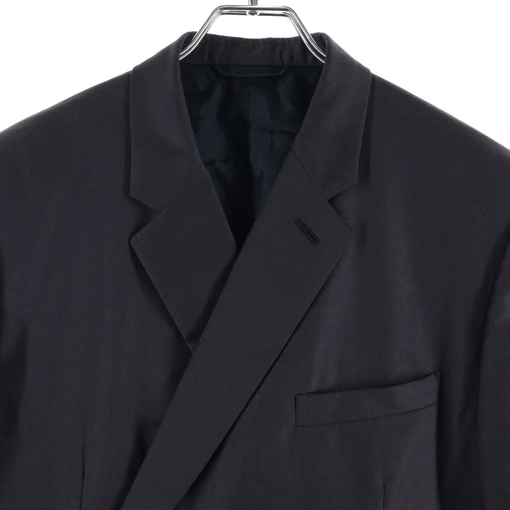 DIOR(ディオール) 1B 裏地オブリーク ダブルウールテーラードジャケット アジャスター付 1タック ウールスラックスパンツ セットアップスーツ ダークブラウン MM7O0610AAAA
