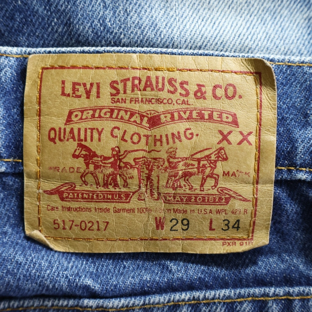 Levi's(リーバイス) 90S VINTAGE 517 ヴィンテージ USA製 スモールe ボタン裏525 ブーツカット デニムパンツ インディゴ 517-0217