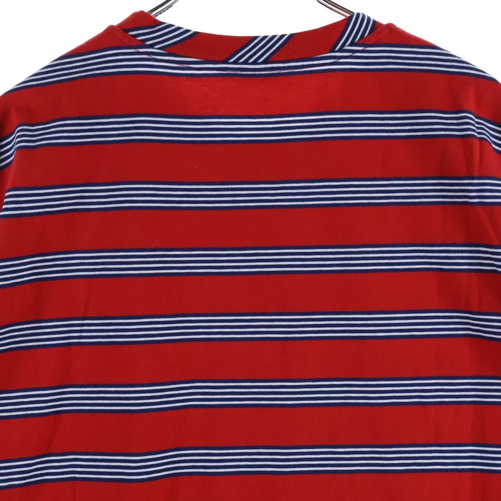 CELINE(セリーヌ) 26SS ロゴエンブロイダリー ストライプ コットンジャージー レギュラー クルーネック 半袖Tシャツ カットソー レッド RX0M83Q53.27NW