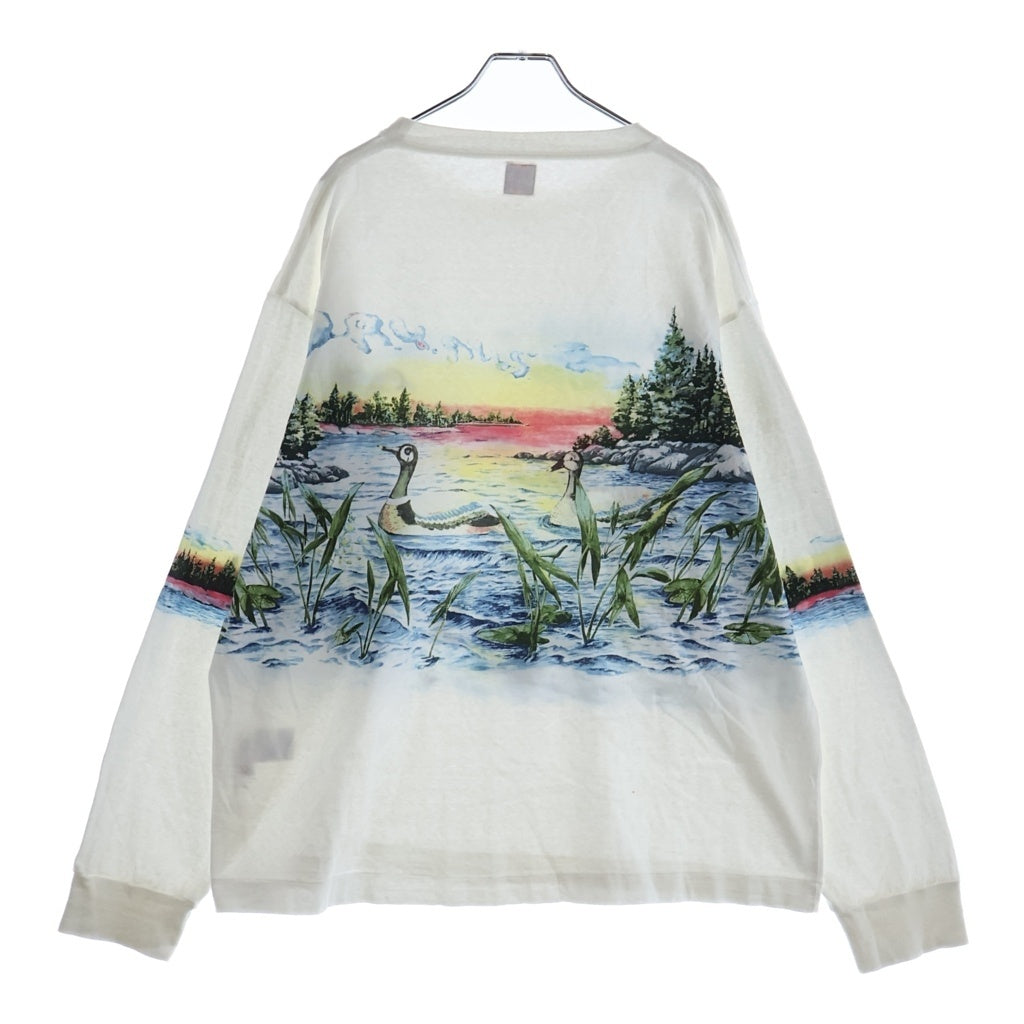 HUMAN MADE(ヒューマンメイド) 24SS GRAPHIC L/S T-SHIRT 両面プリント グラフィック ロングスリーブTシャツ 長袖カットソー ホワイト HM28CS033