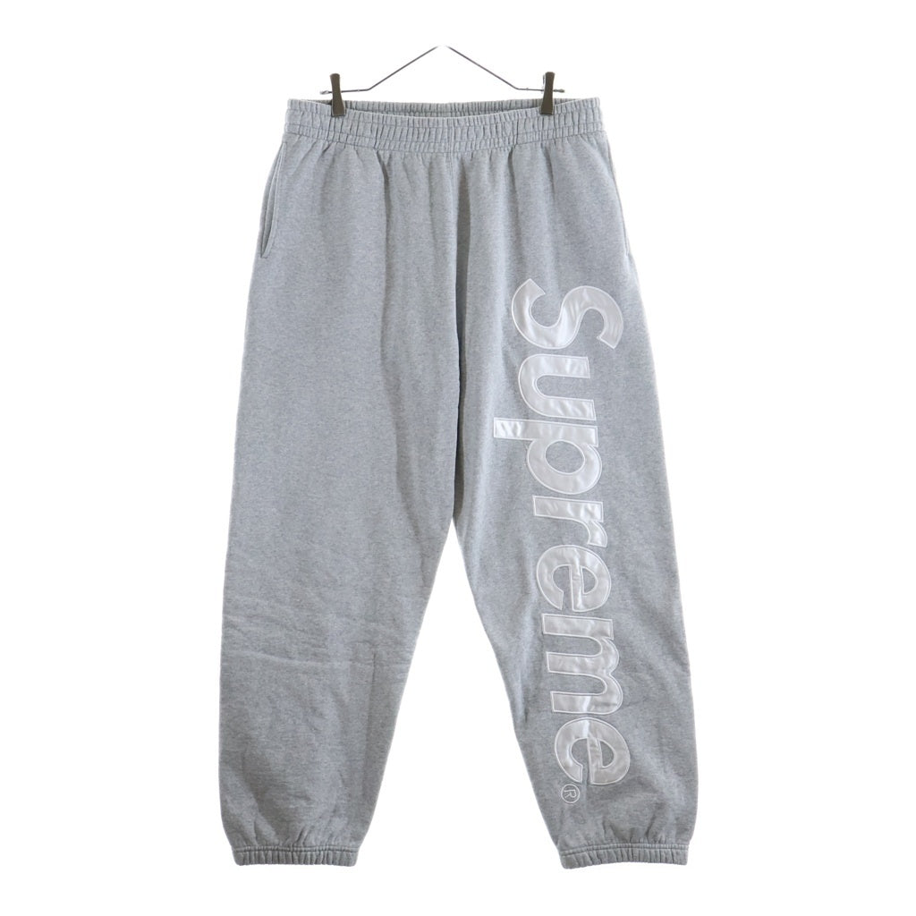 SUPREME(シュプリーム) 24AW Satin Applique Sweatpant サテン アプリケ ロゴ エンブロイダリー スウェットパンツ グレー