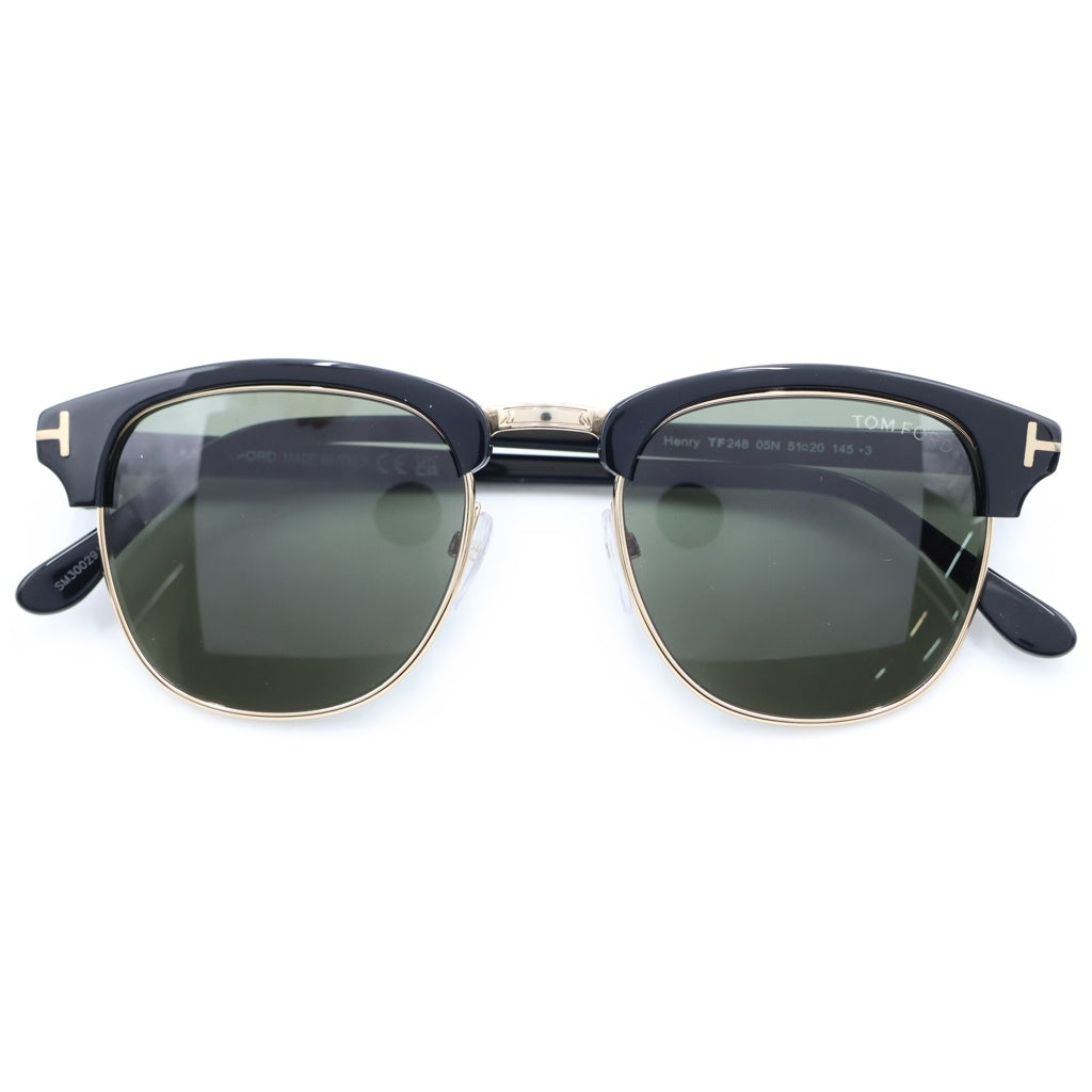TOM FORD(トムフォード) HENRY サーモントフレーム カラーレンズ サングラス メガネ ブラック/グリーン/ゴールド TF248