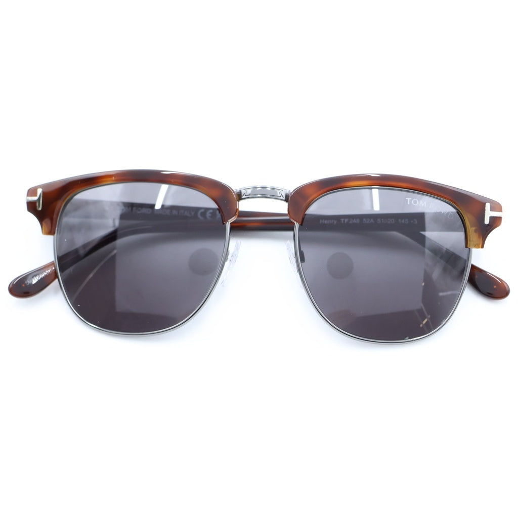 TOM FORD(トムフォード) HENRY サーモントフレーム カラーレンズ サングラス メガネ ブラウン/ブラック TF248