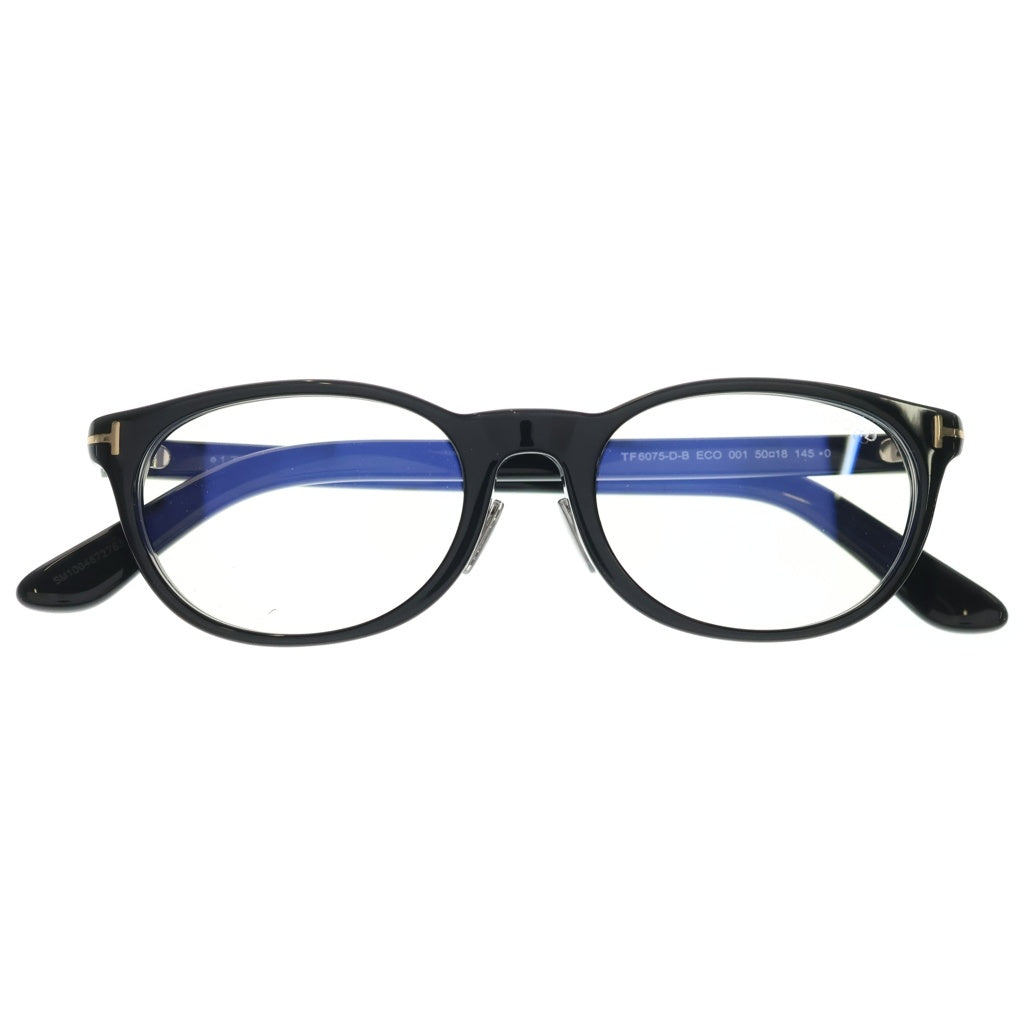 TOM FORD(トムフォード) アジアンフィット オーバルフレーム クリアレンズ サングラス メガネ ブラック TF6075-D-B レディース
