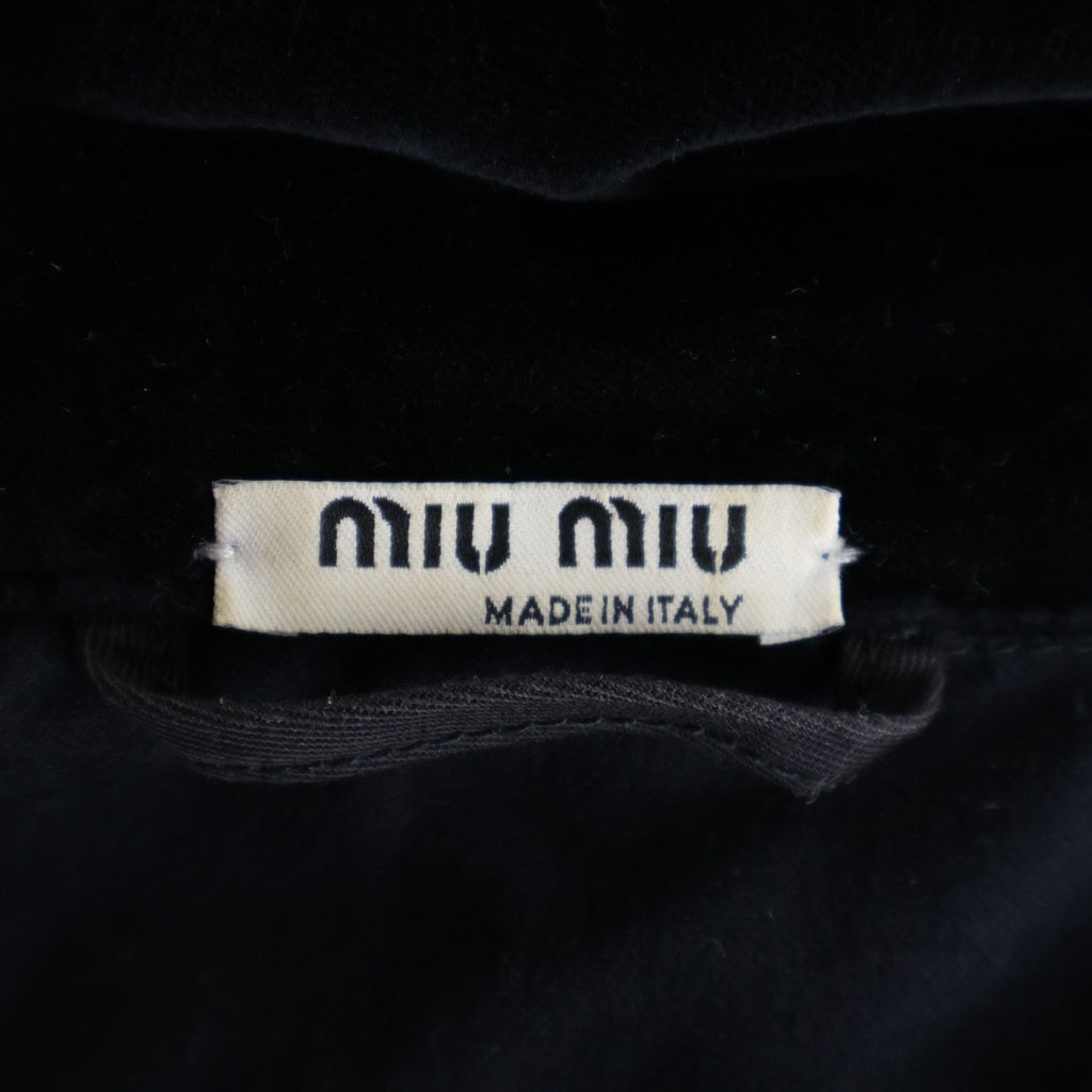 miumiu(ミュウミュウ) ツアーベルベットジャケット トラッカー ブラック ML817 レディース