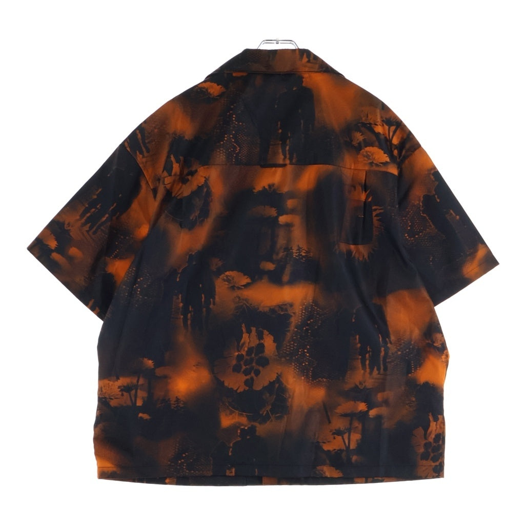 PRADA(プラダ) 22SS RE-NYLON リナイロン フラワープリント 半袖シャツ ブラック/オレンジ SC513