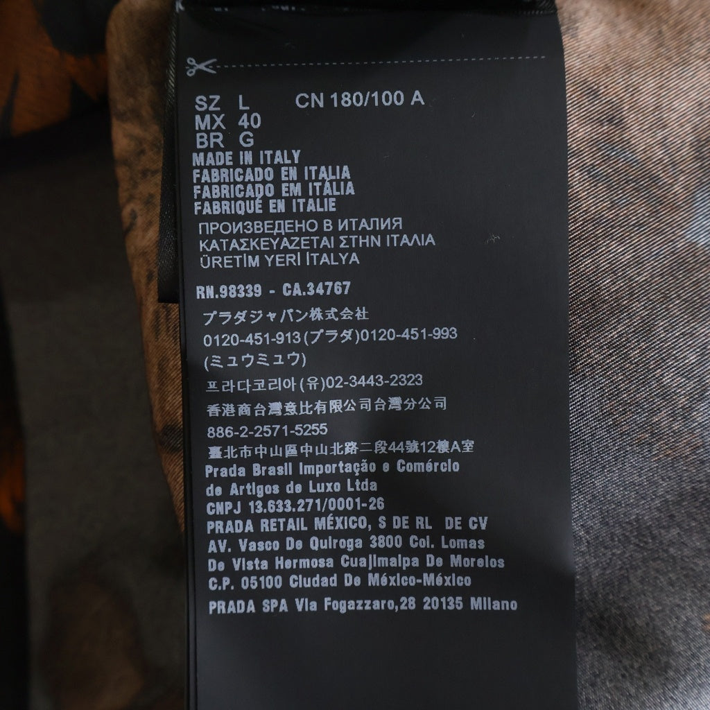 PRADA(プラダ) 22SS RE-NYLON リナイロン フラワープリント 半袖シャツ ブラック/オレンジ SC513