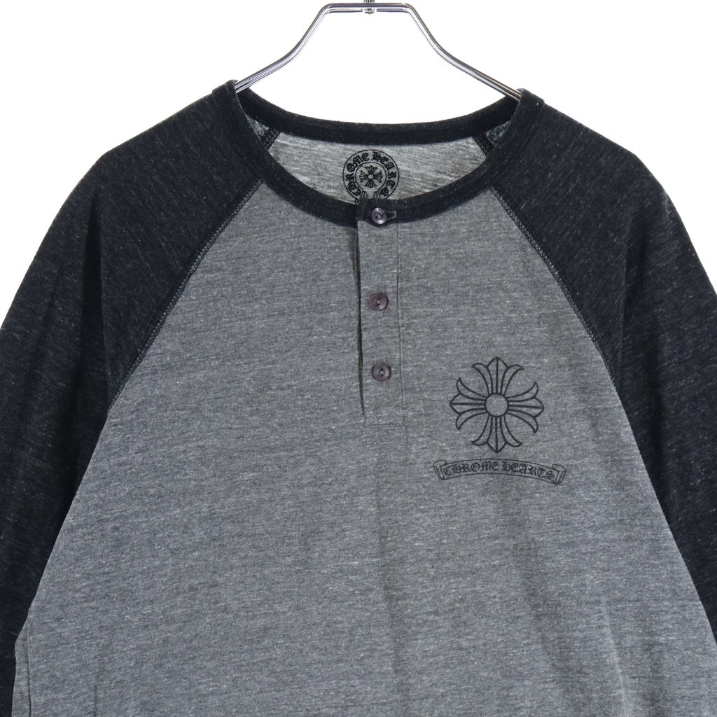 CHROME HEARTS(クロムハーツ) CHプラス ヘンリーネック ラグランTシャツ グレー