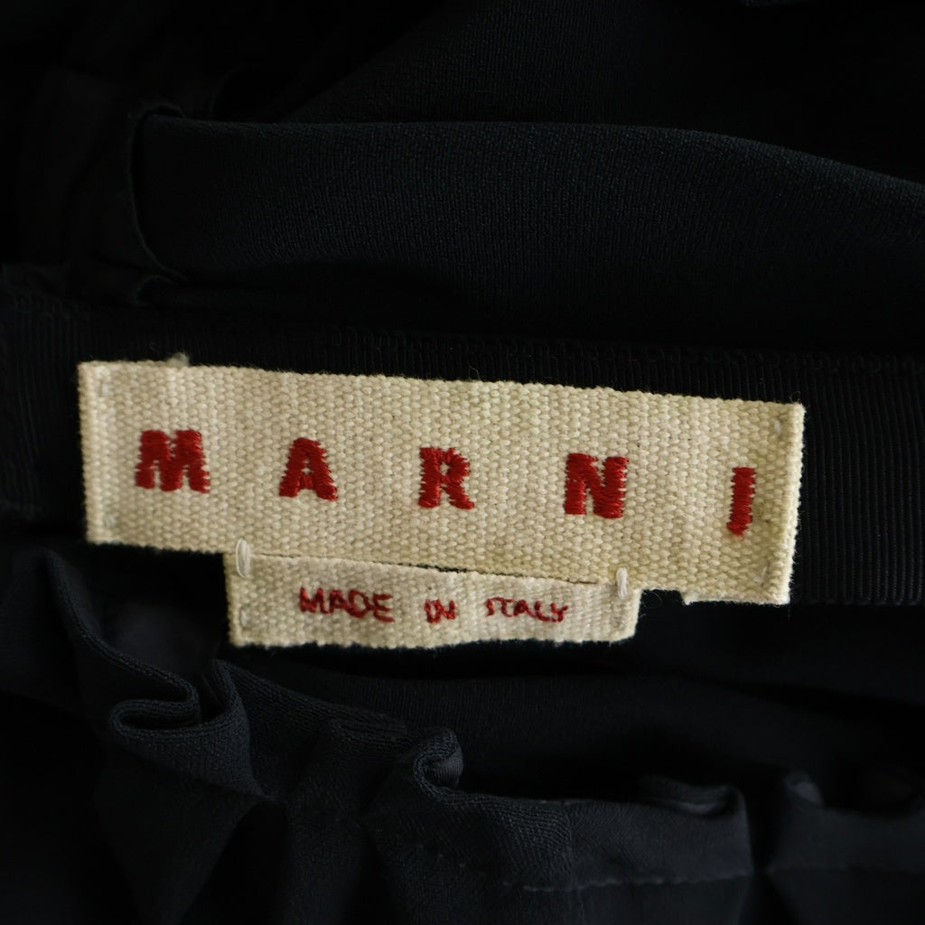 MARNI(マルニ) 21AW レーヨンアセテート ギャザーデザイン ストレッチマキシワンピース ロングドレス レディース ブラック ABMA0739A0 UTV837