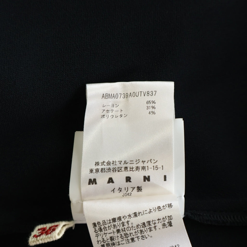 MARNI(マルニ) 21AW レーヨンアセテート ギャザーデザイン ストレッチマキシワンピース ロングドレス レディース ブラック ABMA0739A0 UTV837