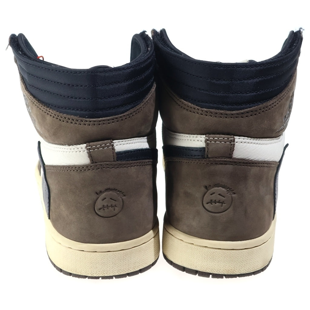 NIKE(ナイキ) ×TRAVIS SCOTT AIR JORDAN 1 HIGH OG TS SP トラヴィススコット エアジョーダン1 ハイカットスニーカー ブラウン/ホワイト US11/29cm CD4487-100