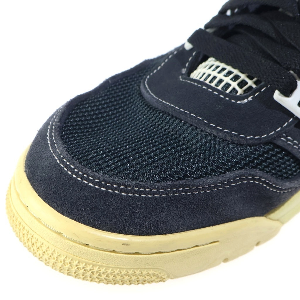 NIKE(ナイキ) ×UNION AIR JORDAN 4 OFF NOIR ユニオン エアジョーダン4 オフノワール ミッドカットスニーカー ブラック/ブルー US10.5/28.5cm DC9533-001