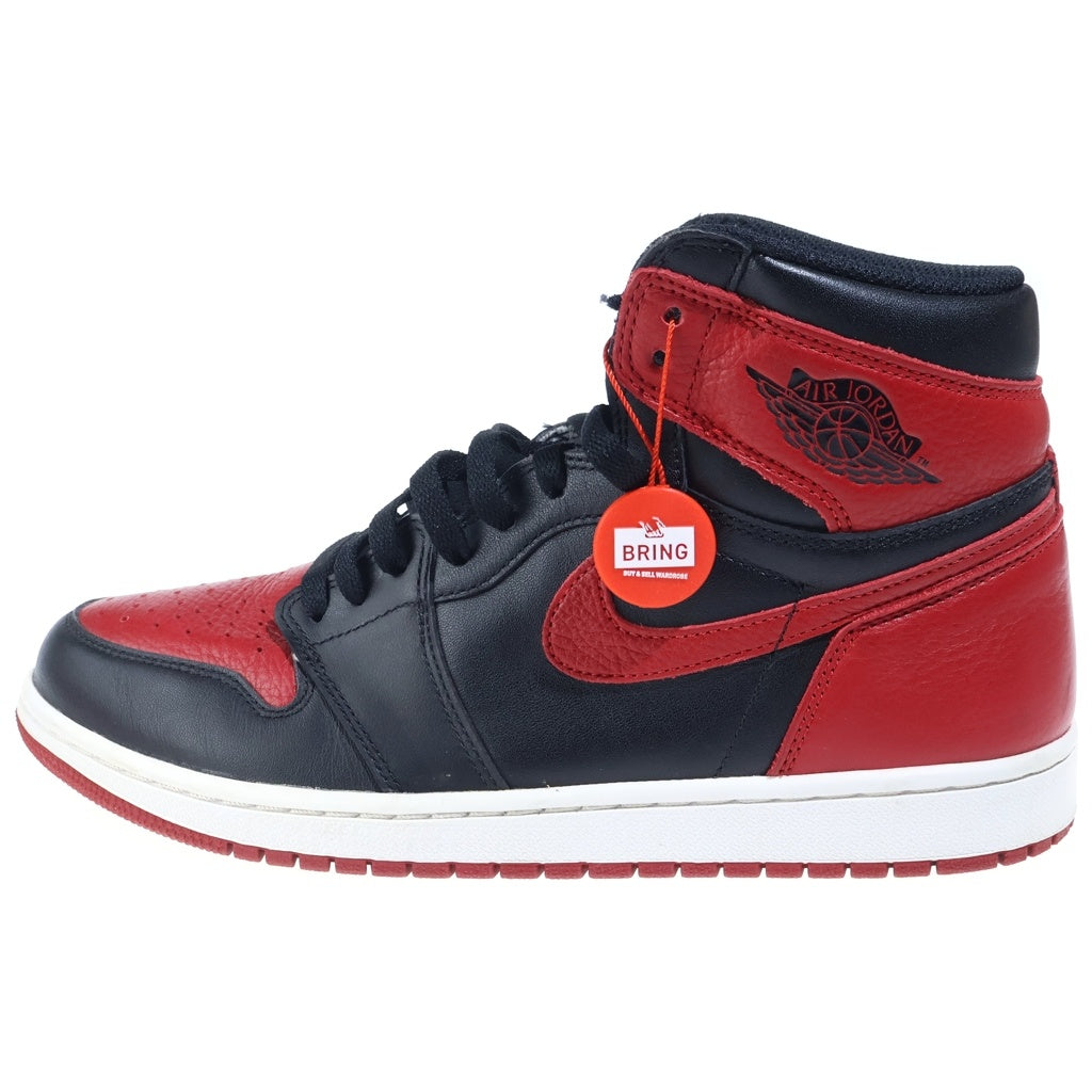 NIKE(ナイキ) 【観賞用 2016年製】AIR JORDAN1 RETRO HIGH OG BRED BANNED エアジョーダン1 レトロ ブレッド バンド ハイカットスニーカー ブラック/レッド US10.5/28.5cm 555088-001