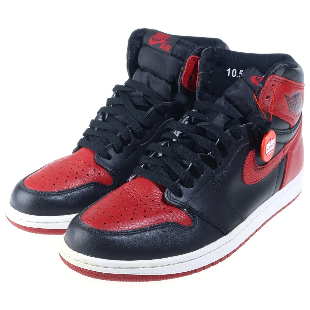 NIKE(ナイキ) 【観賞用 2016年製】AIR JORDAN1 RETRO HIGH OG BRED BANNED エアジョーダン1 レトロ ブレッド バンド ハイカットスニーカー ブラック/レッド US10.5/28.5cm 555088-001