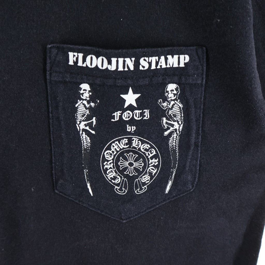 CHROME HEARTS(クロムハーツ) OLD FOTI FLOOJIN STAMP S/S TEE オールド フォティバックプリント クルーネック半袖Tシャツ カットソー ブラック
