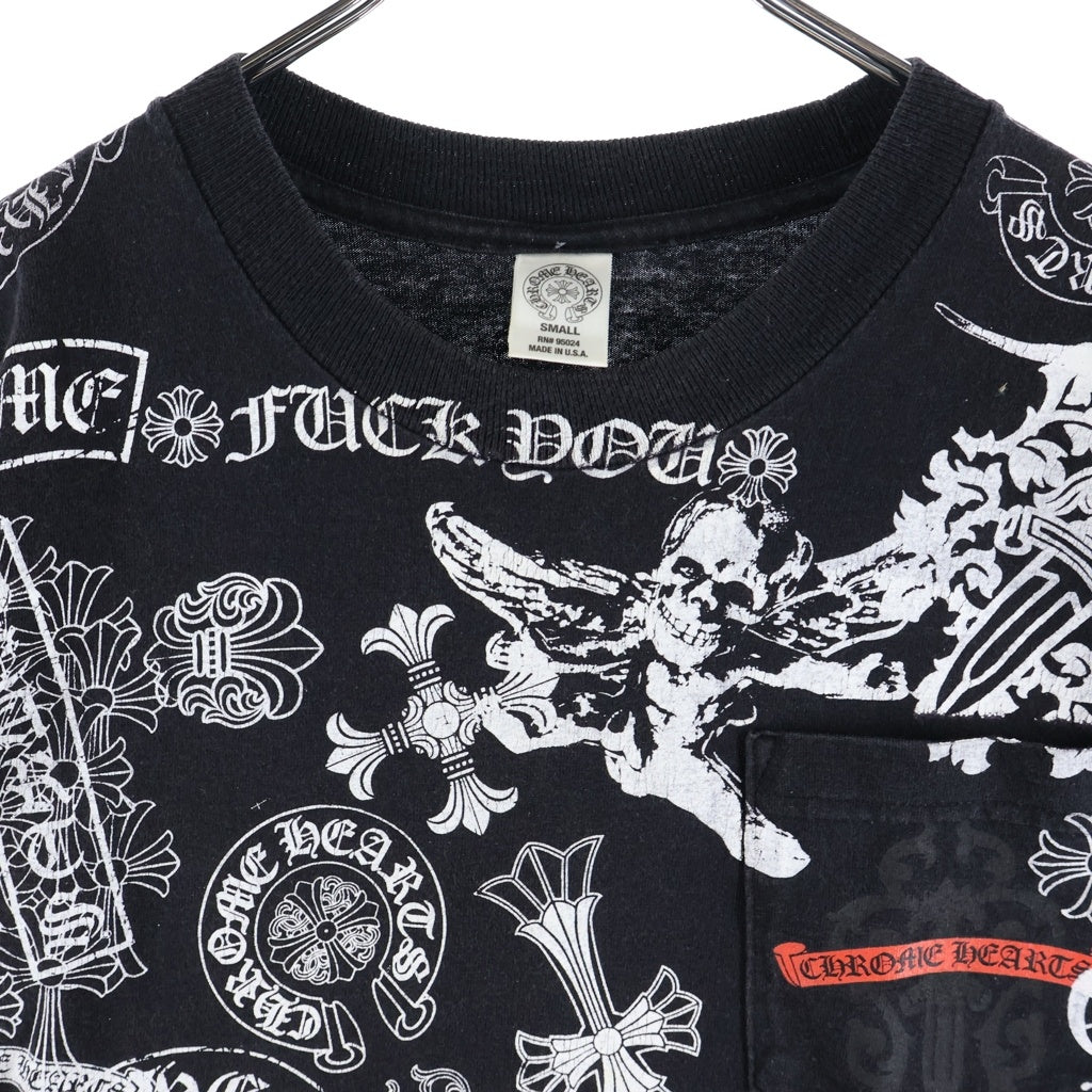 CHROME HEARTS(クロムハーツ) OLD HALF SLEEVE T-SHIRT MULTI MOTIF オールド マルチモチーフプリント クルーネック半袖Tシャツ カットソー ブラック