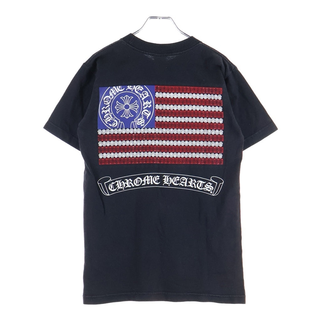 CHROME HEARTS(クロムハーツ) OLD AMERICAN FLAG DAGGER S/S TEE オールド 星条旗 ダガープリント クルーネック半袖Tシャツ カットソー ブラック