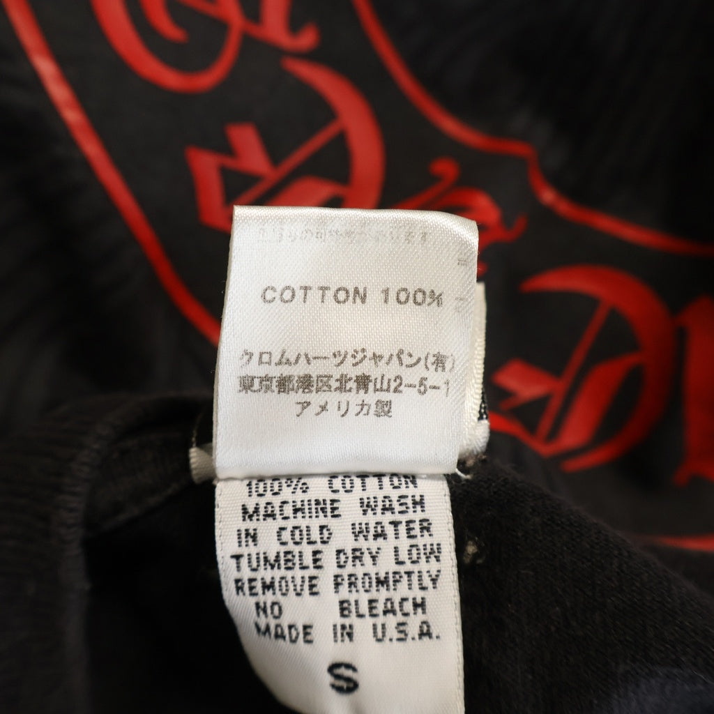 CHROME HEARTS(クロムハーツ) OLD HORSESHOE S/S POCKET T-SHIRT オールド バックサークルロゴプリント クルーネック半袖Tシャツ カットソー ブラック/レッド