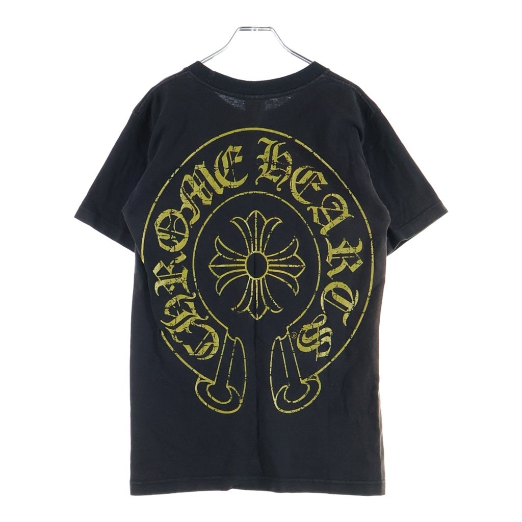 CHROME HEARTS(クロムハーツ) OLD CH PLS HORSESHOE S/S TEE オールド CHプラス ホースシュープリント クルーネック半袖Tシャツ カットソー ブラック/ゴールド