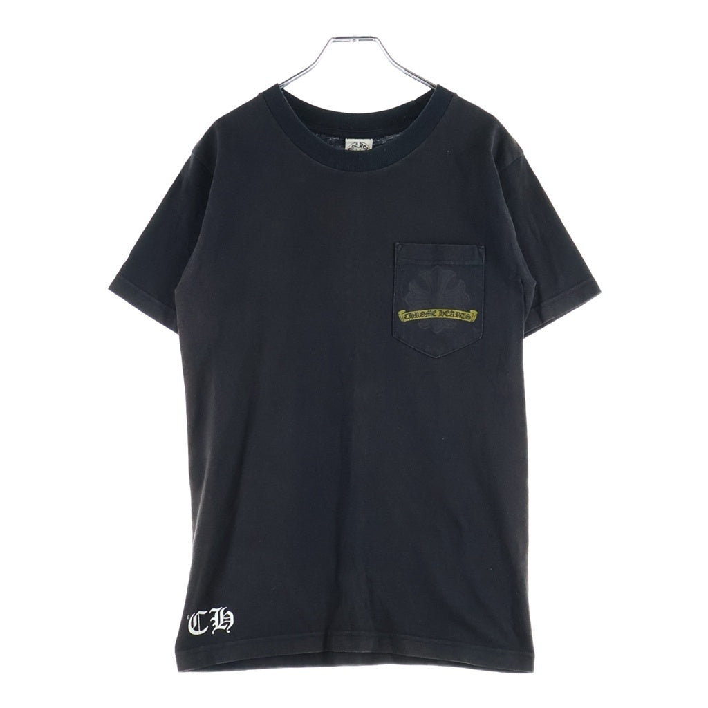 CHROME HEARTS(クロムハーツ) OLD CH PLS HORSESHOE S/S TEE オールド CHプラス ホースシュープリント クルーネック半袖Tシャツ カットソー ブラック/ゴールド