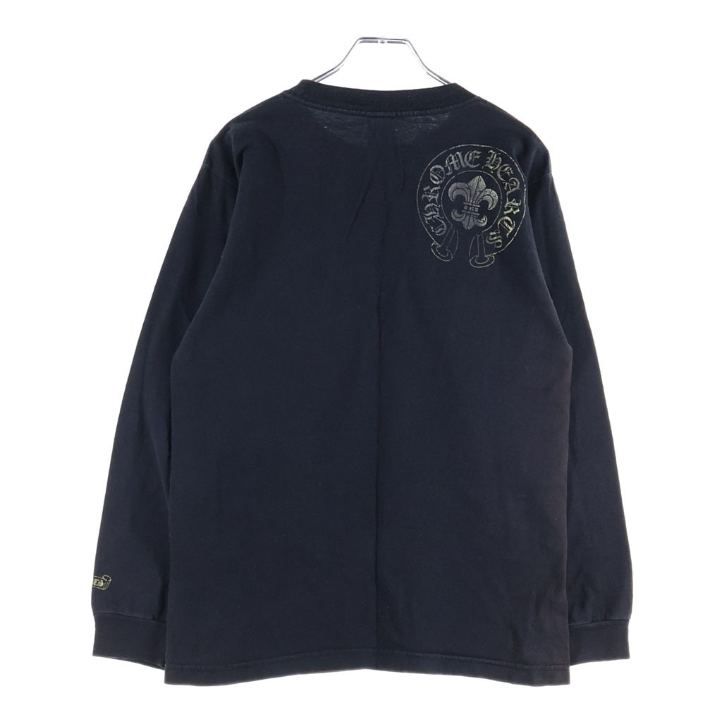 CHROME HEARTS(クロムハーツ) OLD VINE DAGGER L/S TEE オールド ヴァインダガー総柄プリント クルーネック長袖Tシャツ ロングスリーブカットソー ブラック/ゴールド