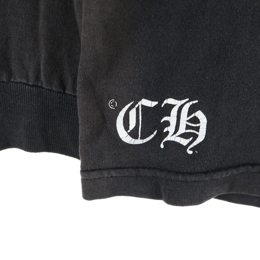 CHROME HEARTS(クロムハーツ) OLD CH PLS HORSESHOE L/S TEE CHプラス ホースシュープリント クルーネック長袖Tシャツ ロングスリーブカットソー ブラック/ゴールド