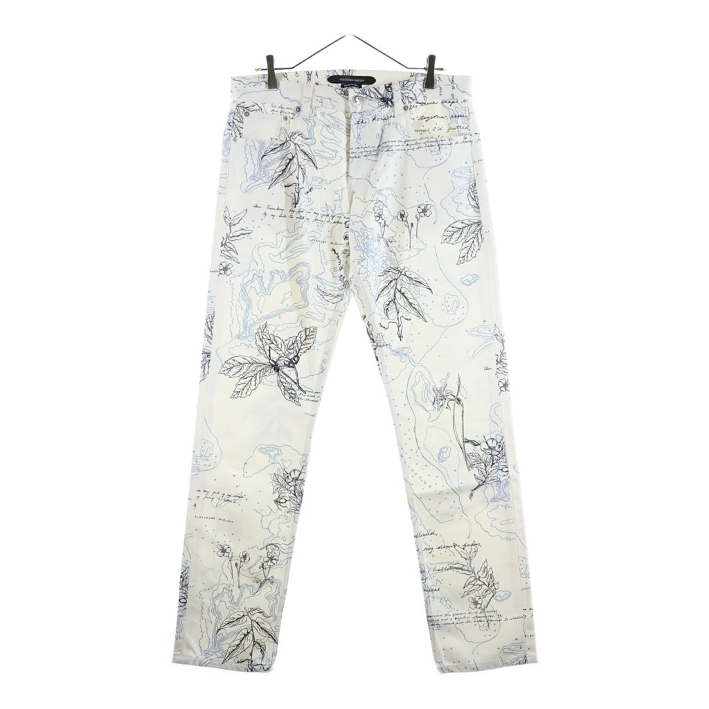 Alexander McQueen(アレキサンダーマックイーン) 総柄 アートデザイン ボタンフライ デニムパンツ ホワイト 506604 QKZ9A