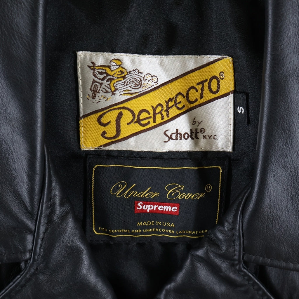 SUPREME(シュプリーム) 15SS ×UNDERCOVER ×Schott Perfecto Leather Jacket アンダーカバー ショット パーフェクト ダブルライダースレザージャケット ブラック