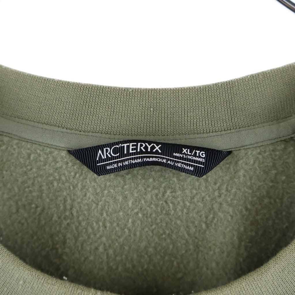 ARC'TERYX(アークテリクス) WORD EMBLEM CREW ワードエンブレムクルー ロゴエンブロイダリー 裏起毛 クルーネックスウェットシャツ トレーナー カーキ 27823-130457