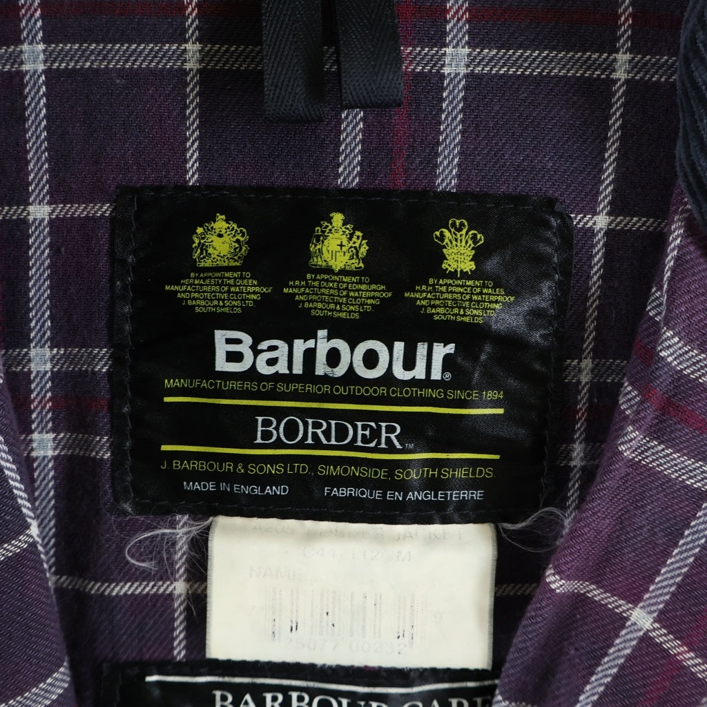 Barbour(バブアー) 90S VINTAGE BORDER JACKET 3ワラントタグ ボーダー チェックライナー オイルドジャケット ネイビー A205