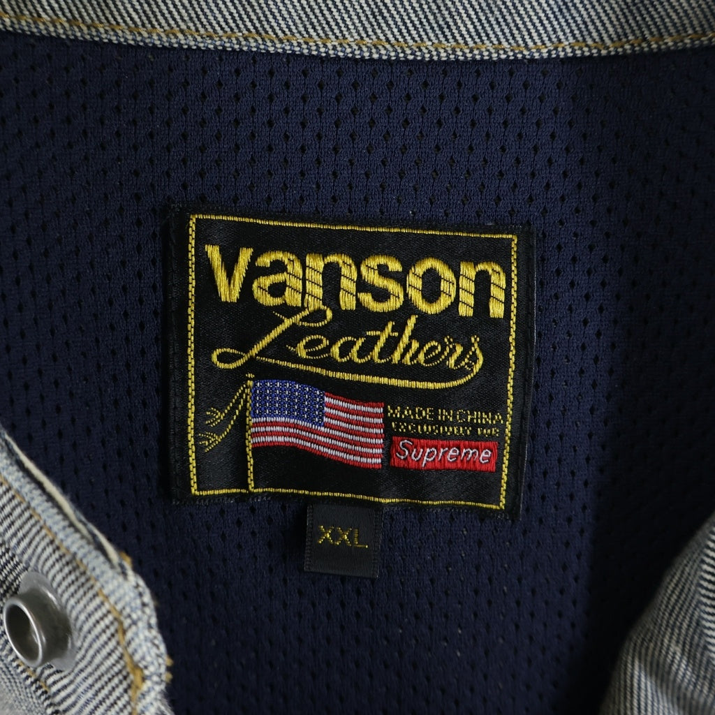 SUPREME(シュプリーム) 25SS ×VANSON Leathers Cordura Cotton Jacket Denim バンソン レザー コーデュラ コットン ジップアップ ライダースジャケット デニム インディゴ