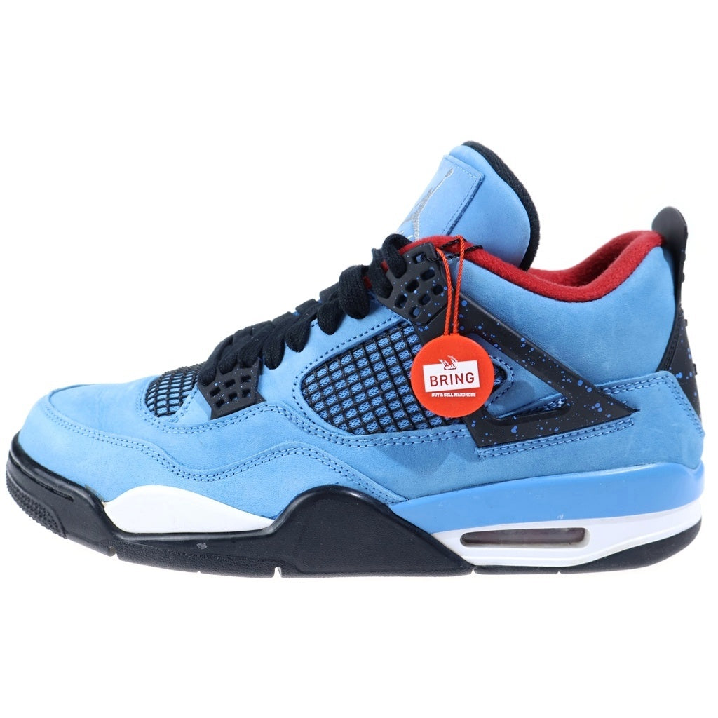 NIKE(ナイキ) ×TRAVIS SCOTT AIR JORDAN 4 RETRO CACTUS JACK UNIVERSITY BLUE トラヴィススコット エアジョーダン4 カクタスジャック ハイカットスニーカー ブルー US10.5/28.5cm 308497-406