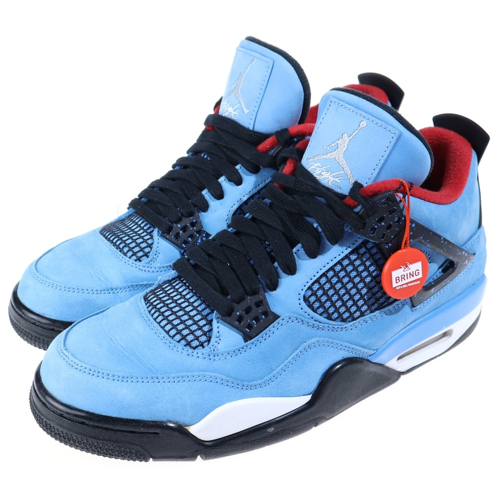 NIKE(ナイキ) ×TRAVIS SCOTT AIR JORDAN 4 RETRO CACTUS JACK UNIVERSITY BLUE トラヴィススコット エアジョーダン4 カクタスジャック ハイカットスニーカー ブルー US10.5/28.5cm 308497-406