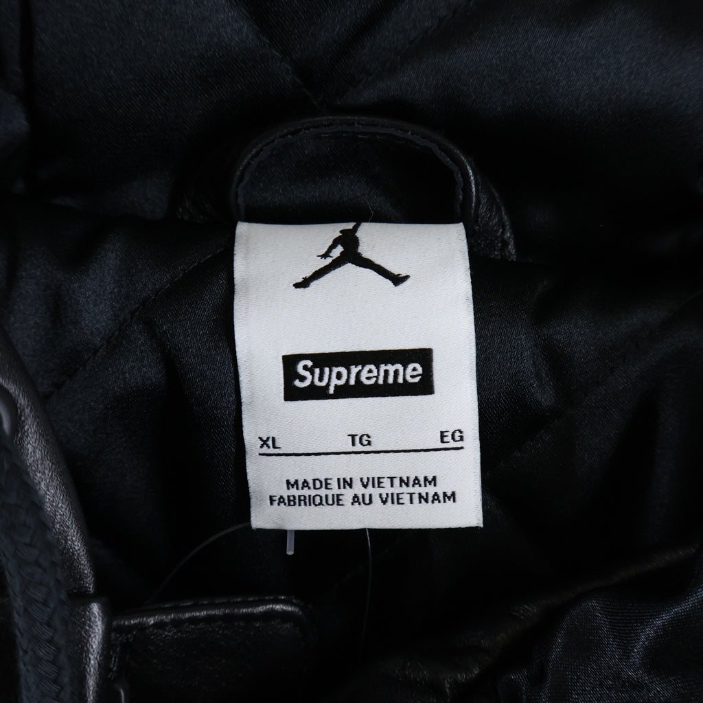 SUPREME(シュプリーム) 26SS ×NIKE Jordan Hooded Leather Jacket ナイキ ジョーダン フーデッドレザージャケット ブラック IR6449-010