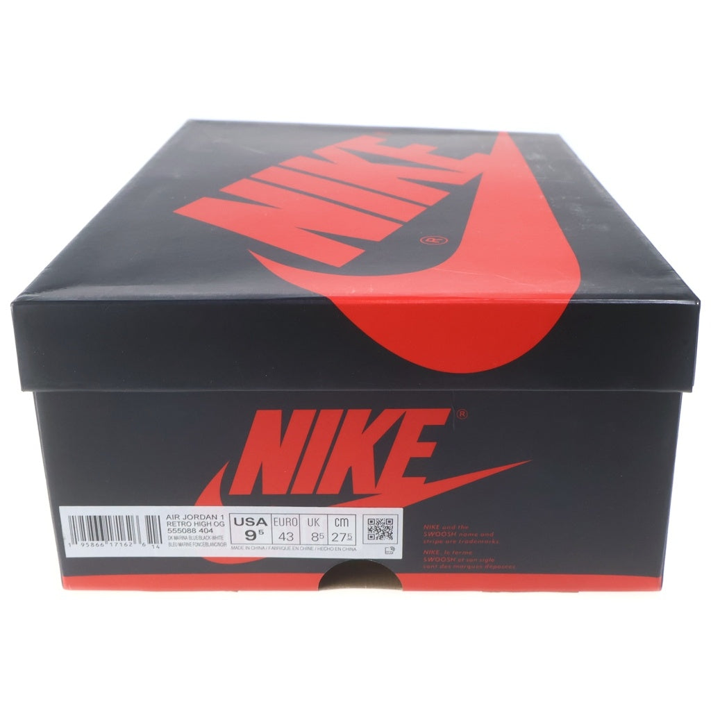 NIKE(ナイキ) AIR JORDAN 1 RETRO HIGH OG DARK MARINA BLUE エアジョーダン1 レトロ ダークマリーナブルー ハイカットスニーカー ブラック/ブルー US9.5/27.5cm 555088-404