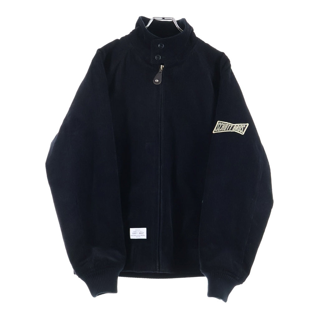 SCHOTT(ショット) SWINGTOP JACKET コーデュロイ ロゴパッチ ジップアップスウィングトップ ジャケット ブラック 782-2252016