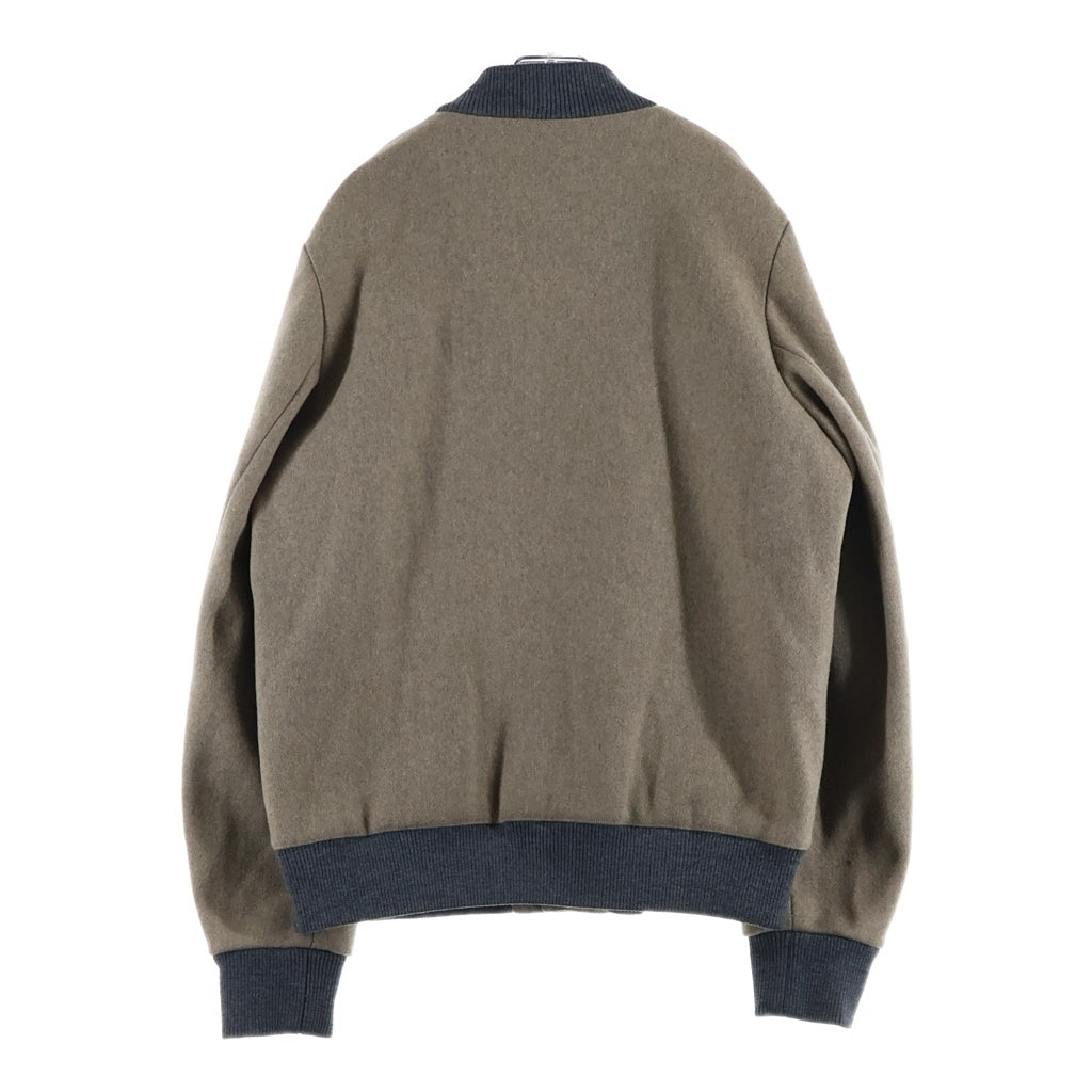 MAISON KITSUNE(メゾンキツネ) WOOL TEDDY JACKET ウール フォックスヘッド ロゴ刻印スナップボタン テディジャケット ブルゾン ベージュ DU02208WM0001