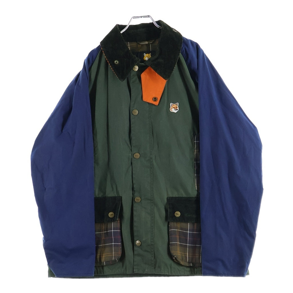 Barbour(バブアー) ×MAISON KITSUNE BEAUFORT WAX JACKET メゾンキツネ ビューフォート パッチワーク ワックス オイルドジャケット マルチ MWX2238GN72