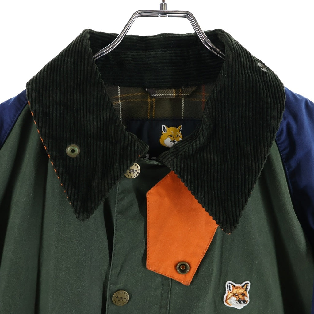 Barbour(バブアー) ×MAISON KITSUNE BEAUFORT WAX JACKET メゾンキツネ ビューフォート パッチワーク ワックス オイルドジャケット マルチ MWX2238GN72