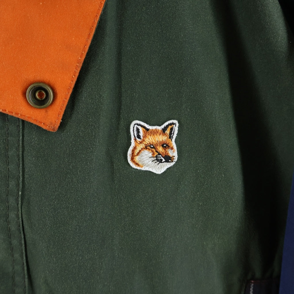 Barbour(バブアー) ×MAISON KITSUNE BEAUFORT WAX JACKET メゾンキツネ ビューフォート パッチワーク ワックス オイルドジャケット マルチ MWX2238GN72