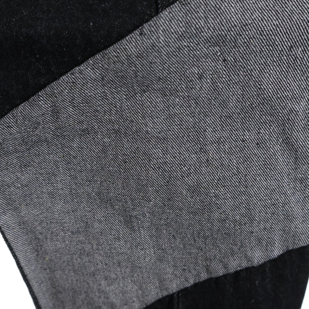 SAPEur(サプール) DENIM TRACK PANTS ロゴ刺繍 デニム イージージョガーパンツ ブラック