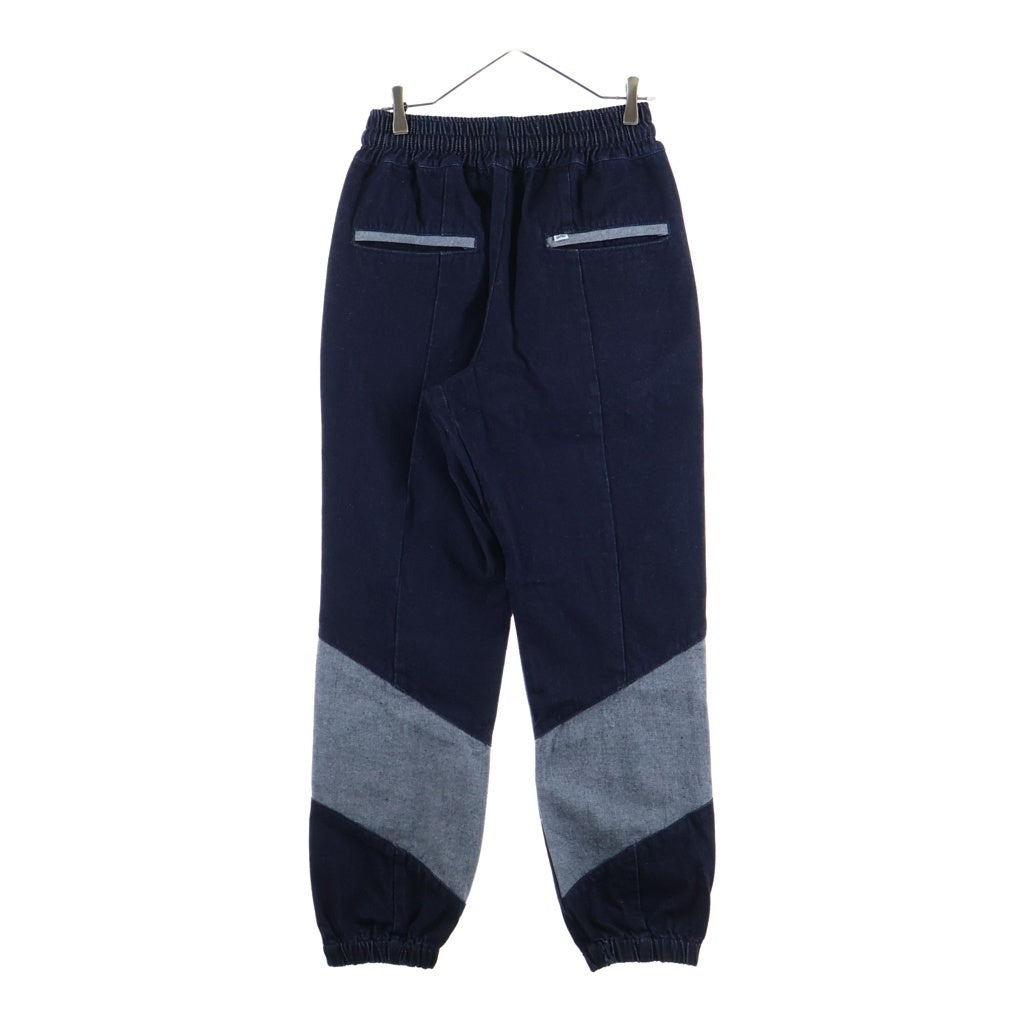 SAPEur(サプール) DENIM TRACK PANTS ロゴ刺繍 デニム イージージョガーパンツ インディゴ