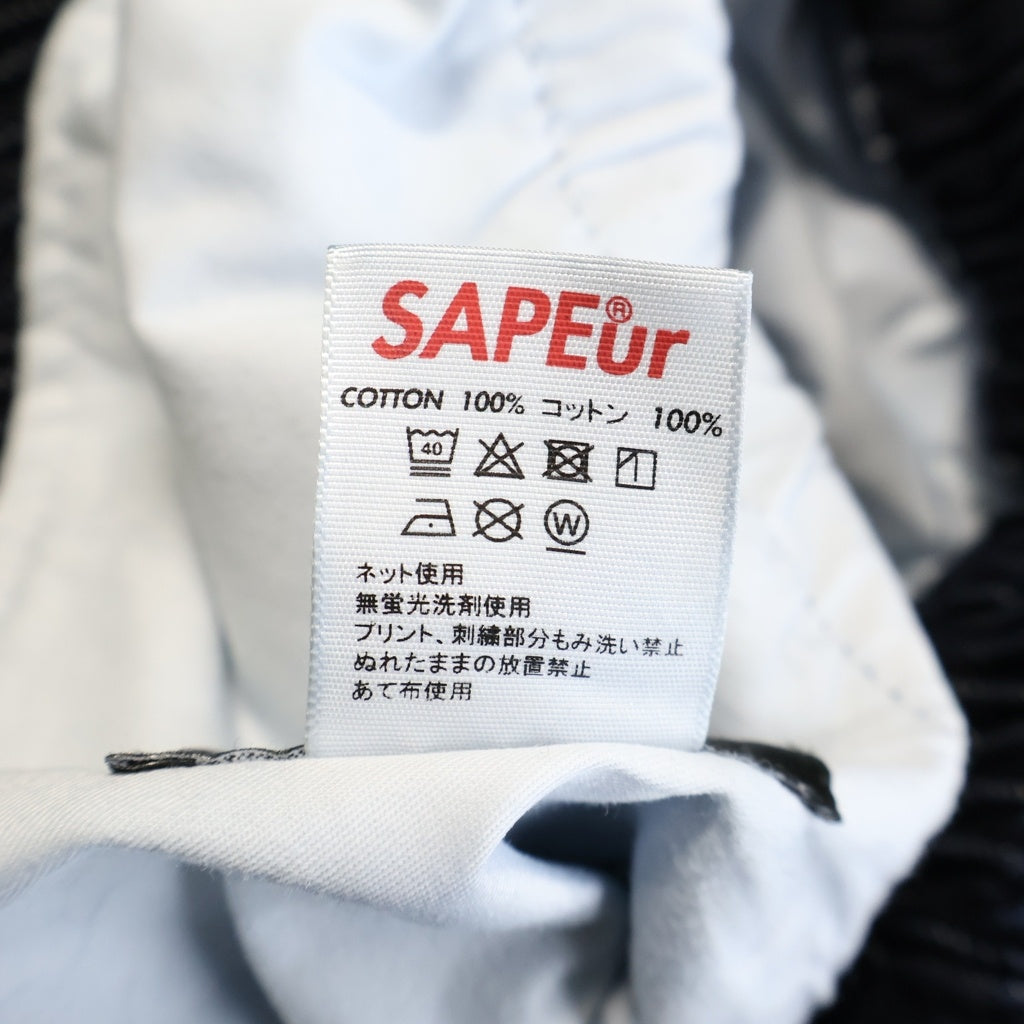 SAPEur(サプール) DENIM TRACK PANTS ロゴ刺繍 デニム イージージョガーパンツ インディゴ