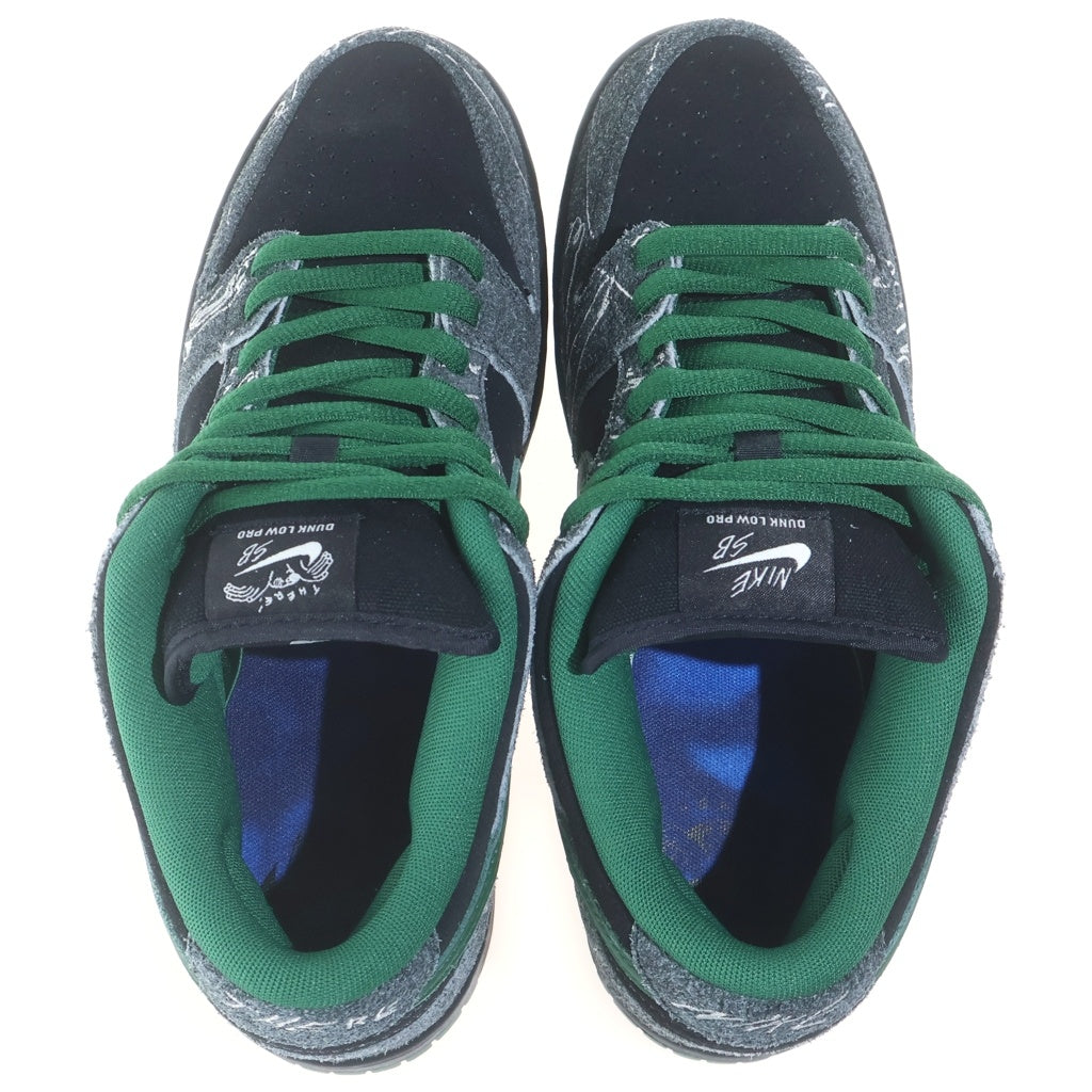 NIKE SB(ナイキエスビー) ×THERE SKATEBOARDS DUNK LOW PRO ゼアスケートボード ダンク プロ ローカットスニーカー ブラック/グリーン US9/27cm HF7743-001