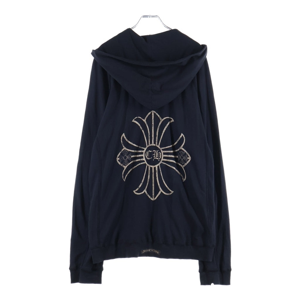 CHROME HEARTS(クロムハーツ) OLD CHプラスプリント ダガージップアップパーカー ラグランスリーブフーディー ブラック 2212-304-3141