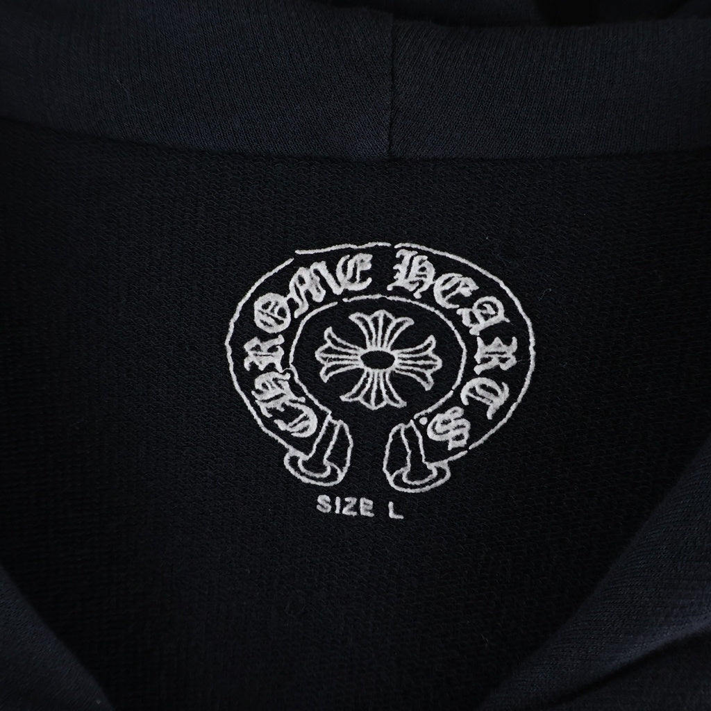 CHROME HEARTS(クロムハーツ) OLD CHプラスプリント ダガージップアップパーカー ラグランスリーブフーディー ブラック 2212-304-3141